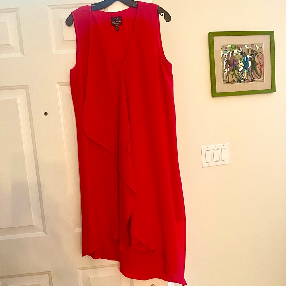 Adrianna Papell Vibrant Red High Low Dress. Excellent conditions